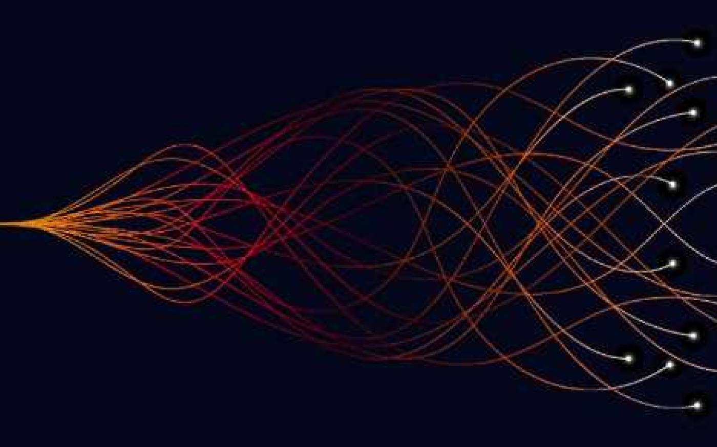 multiple lines branching from a singular point