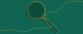 magnifying glass on green background